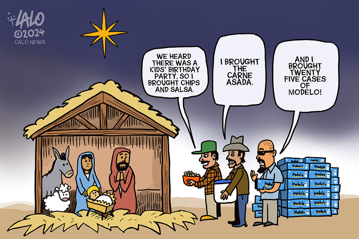 Lalo on CALÓ: Silent Night manger